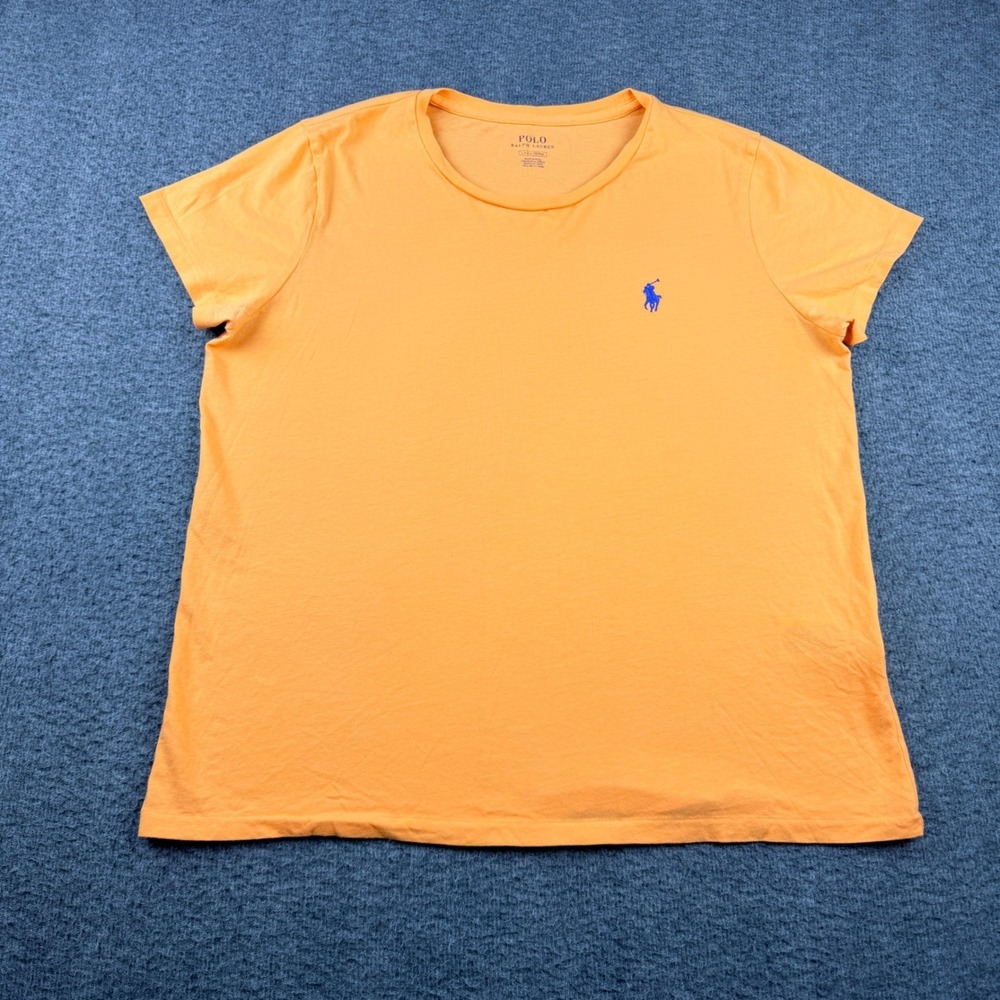 Polo Ralph Lauren Women's Large Orange Crew Neck Short‎ Sleeve T-Shirt